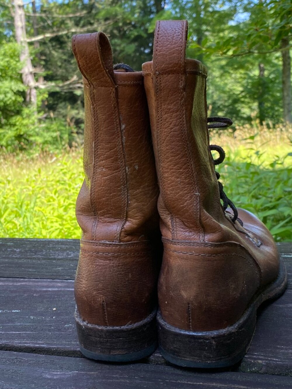 FRYE Veronica Flex Combat Distressed Brown Leather Lace Up Boots - Size 9 - Picture 4 of 8